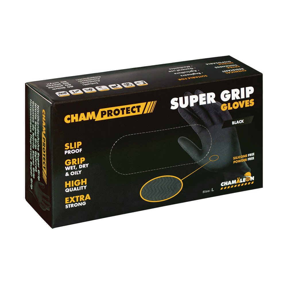 Chamäleon Nitrilové rukavice SUPER GRIP protišmykové - 80ks v balení - M Chamäleon Nitrilové rukavice SUPER GRIP protišmykové - 80ks v balení - M