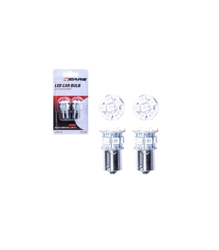 4CARS HQ sada LED žiaroviek BA15S 13SMD 5050 1.5W červená