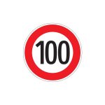 4CARS Samolepiaca značka rýchlosti 100 s priemerom 150mm 2. trieda