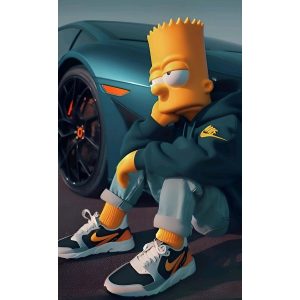 Samolepka na bočné B stĺpiky auta - Bart Simpson