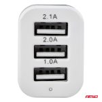 Autonabíjačka mobilného telefónu s 3xUSB biela PCH-03 – Obrázok 2