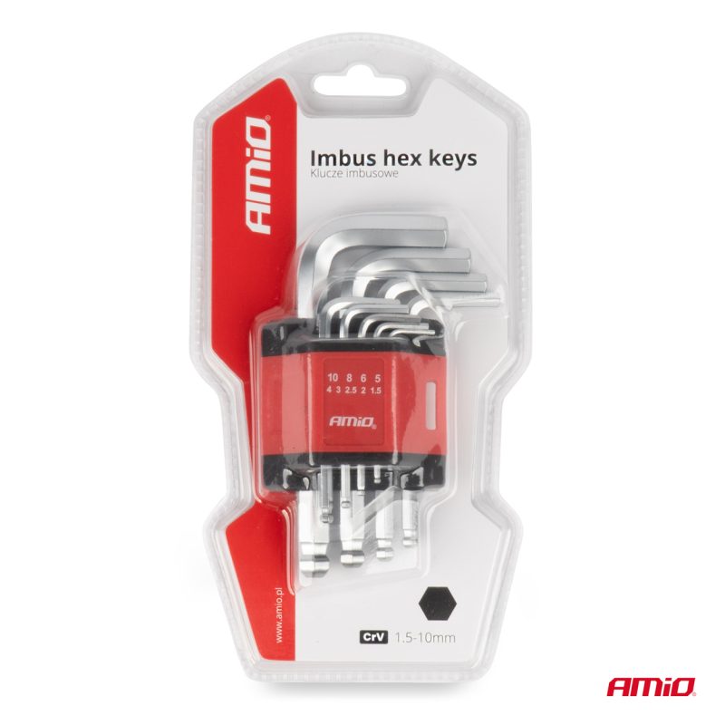 Imbusové kľúče CRV 9ks AMIO-01041 – Obrázok 4