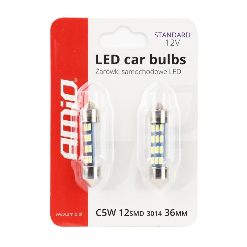 LED žiarovky STANDARD 3014 12SMD Festoon C5W C10W C3W 36mm White 12V – Obrázok 3