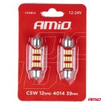 LED žiarovky CANBUS 4014 12SMD Festoon C5W C10W C3W 39mm White 12V/24V – Obrázok 3