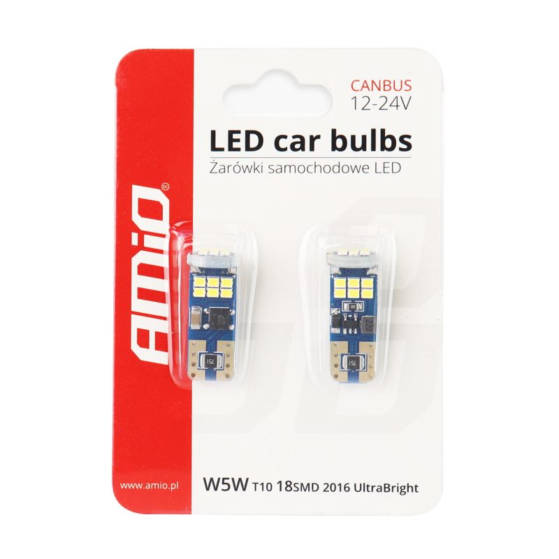 LED žiarovky CANBUS 18SMD UltraBright 2016 T10e (W5W) White 12V/24V – Obrázok 5