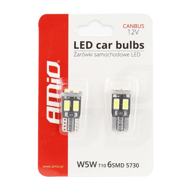 LED žiarovky CANBUS 6SMD-2 5730 T10 (W5W) White – Obrázok 5
