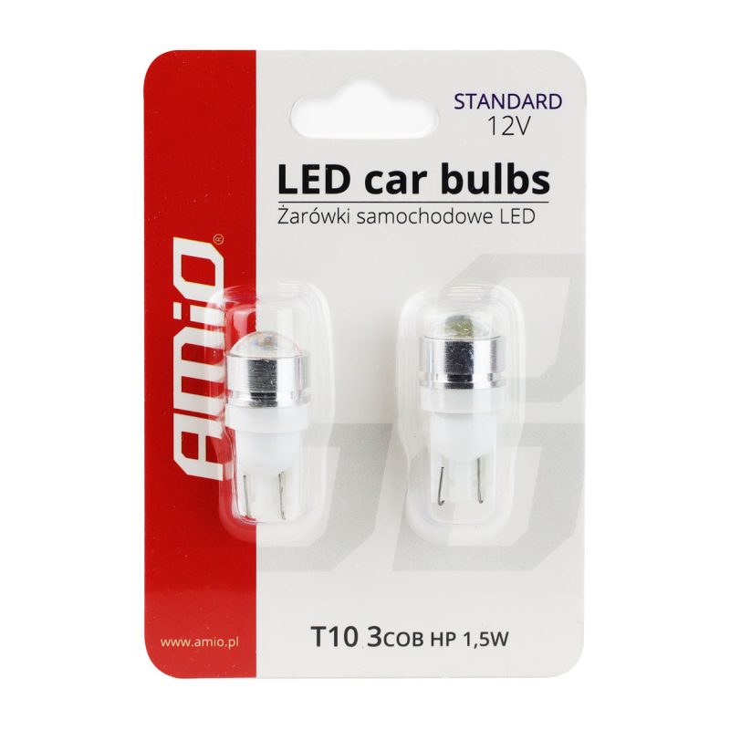 LED žiarovky STANDARD T10 W5W 3xCOB HP 1,5W 12V Lens – Obrázok 5