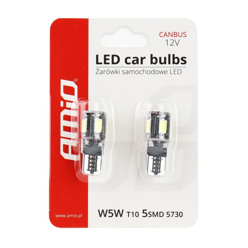 LED žiarovky CANBUS 5SMD 5730 T10 (W5W) White – Obrázok 5