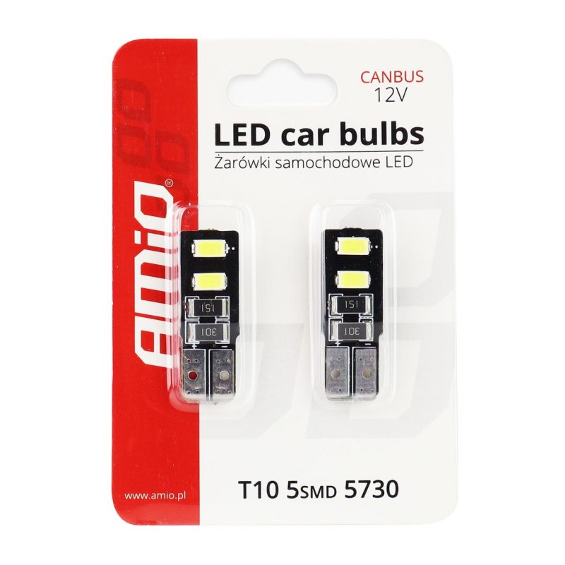 LED žiarovky CANBUS 4SMD 5730 T10 (W5W) White – Obrázok 5
