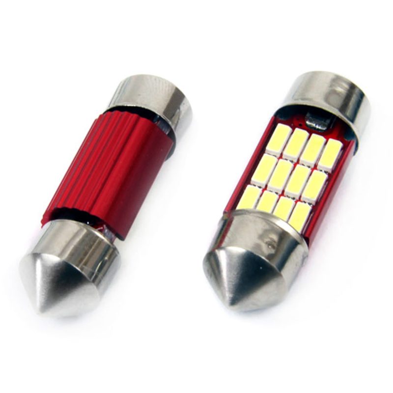 LED žiarovky CANBUS 4014 12SMD Festoon C5W C10W C3W 31mm White 12V/24V – Obrázok 2