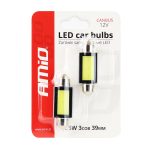LED žiarovky CANBUS COB3 Festoon C5W C10W C3W 39mm White 12V – Obrázok 3