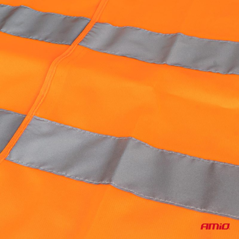 Reflexná vesta XL oranžová s certifikátom AMiO-01735 – Obrázok 5