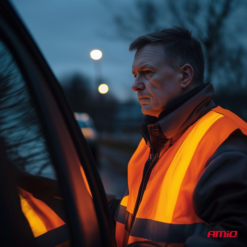 Reflexná vesta XL oranžová s certifikátom AMiO-01735 – Obrázok 3
