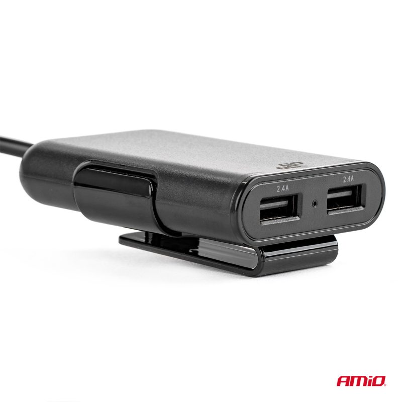 Autonabíjačka predná-zadná s predlžovacím káblom 4 USB – Obrázok 3