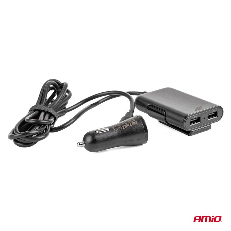 Autonabíjačka predná-zadná s predlžovacím káblom 4 USB – Obrázok 4