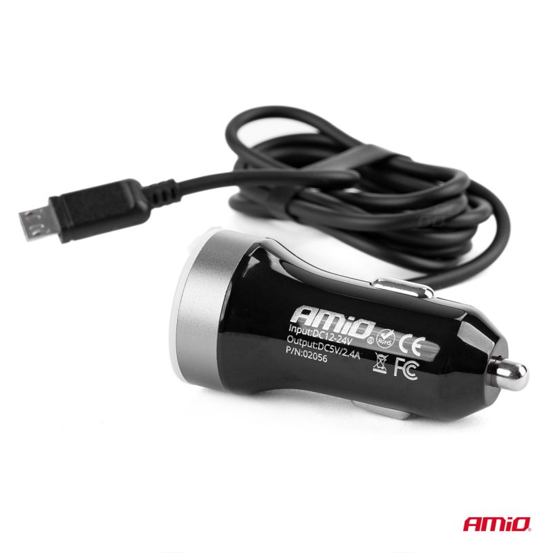 Nabíjačka do auta 12/24V Micro + 2x USB 2.4A PCH PRO-01 – Obrázok 3