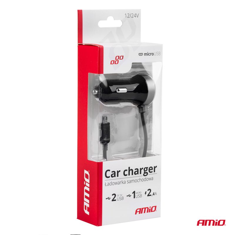 Nabíjačka do auta 12/24V Micro + 2x USB 2.4A PCH PRO-01 – Obrázok 7