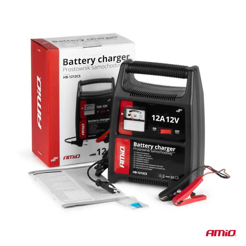 Nabíjačka auto/moto batérií 12A, 12V AMiO SBC-12A – Obrázok 6