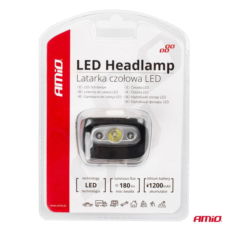 Čelovka LED 3W 1200mA dobíjacia 180Flux IPX4 – Obrázok 7