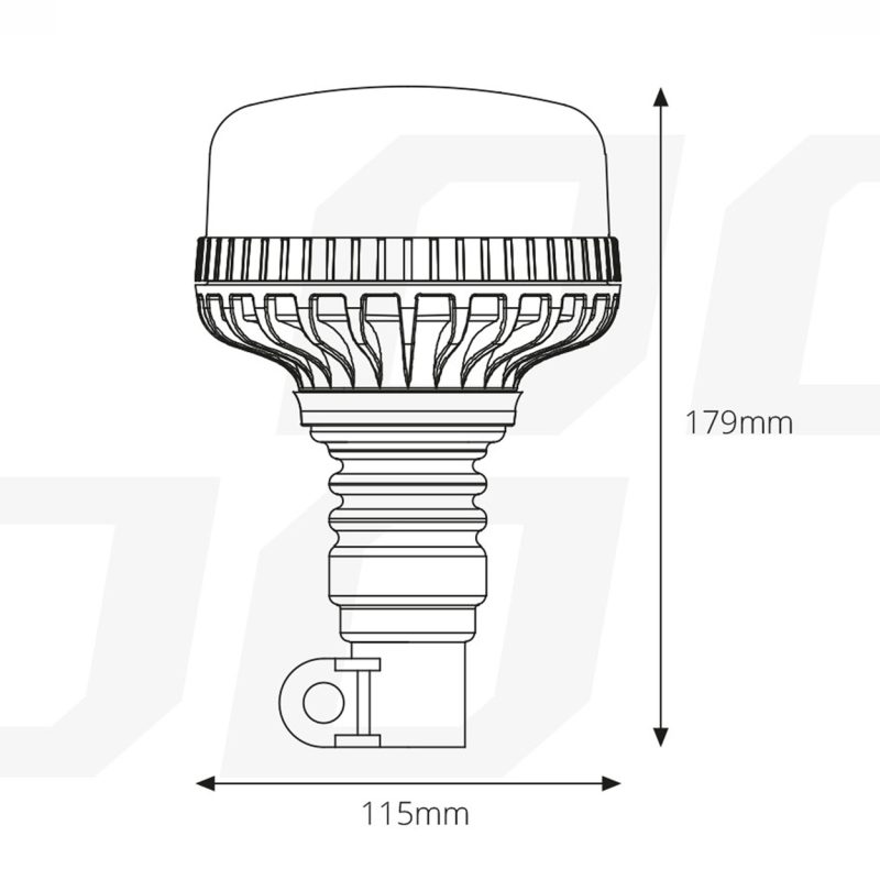 Výstražný maják W03P tyčový Flexi R65 R10 36LED 12 / 24V IP56 – Obrázok 5