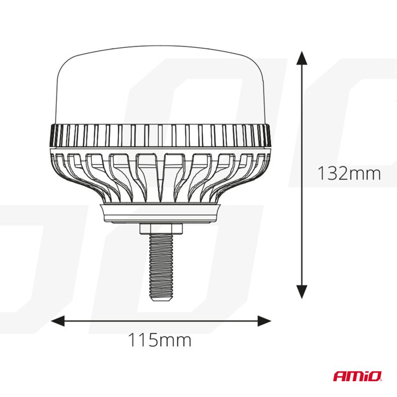 Výstražný maják W03SB na jednu skrutku R65 R10 36LED 12/24 V IP56 – Obrázok 5