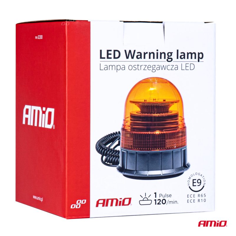 Výstražný maják W02M magnetický R65 R10 39LED 12 / 24V IP56 AMIO-02300 – Obrázok 10