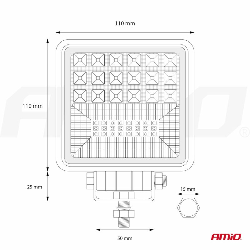 Pracovné LED svetlo AWL12 42 LED COMBO (2 funkcje) 9-36V – Obrázok 13