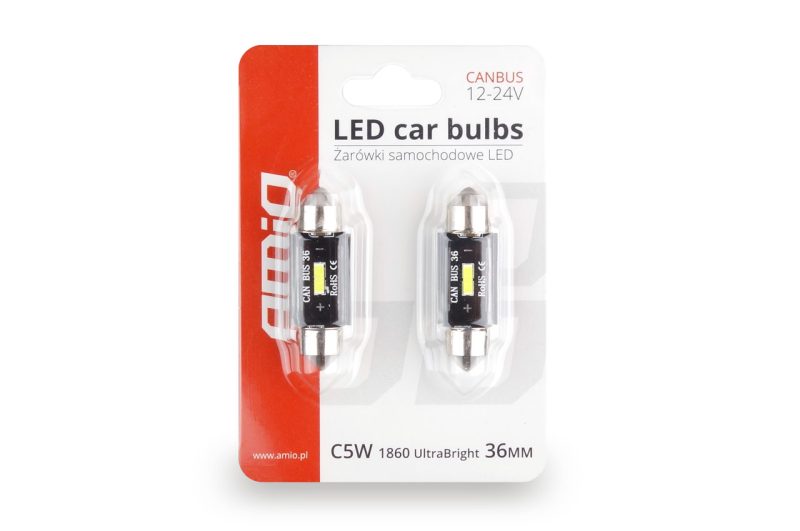 LED žiarovky CANBUS 1860 1SMD UltraBright Festoon C5W C10W C3W 36mm White 12V/24V – Obrázok 2