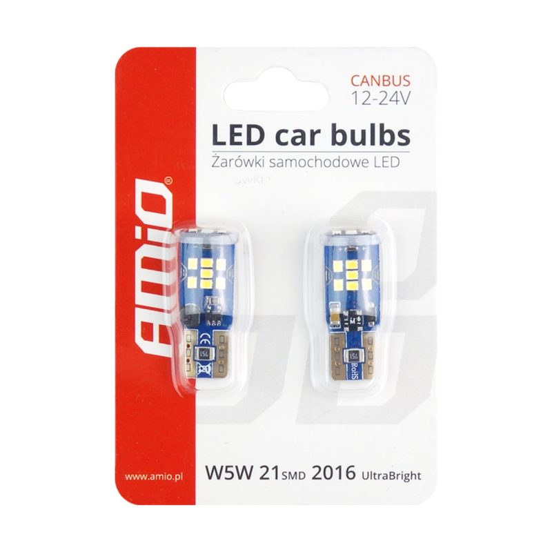 LED žiarovky CANBUS 21SMD UltraBright 2016 T10 W5W White 12V/24V – Obrázok 5