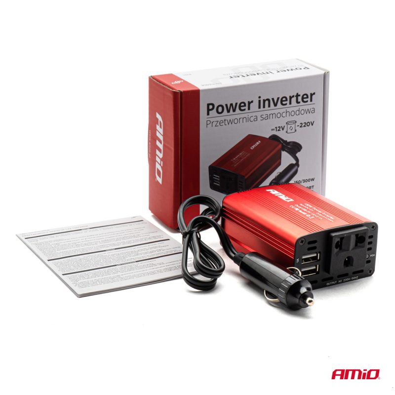 Menič napäta AMiO 12V/230V 150W/300W 2xUSB PI01 – Obrázok 5