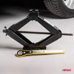 Trapézový zdvihák 2 T s račňovým kľúčom + pracovné rukavice AMiO-02479 – Obrázok 6