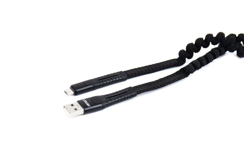 Pružinový kábel USB+microUSB 1.2m FullLINK UC-12 – Obrázok 3