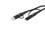 Multikábel USB C-USB C iOs USB A FullLINK 1m UC-15 – Obrázok 3