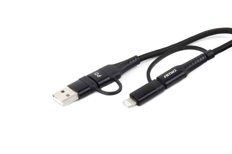 Multikábel USB C-USB C iOs USB A FullLINK 1m UC-15 – Obrázok 3