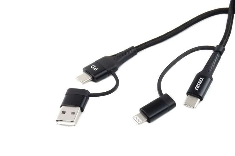 Multikábel USB C-USB C iOs USB A FullLINK 1m UC-15 – Obrázok 2