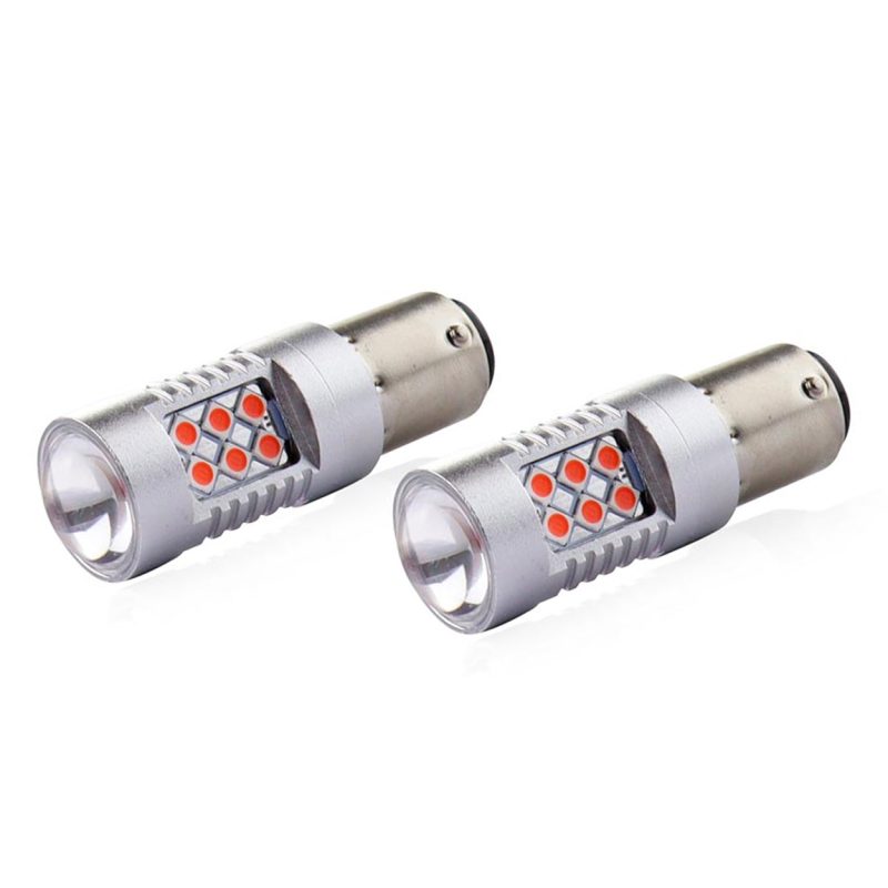 LED žiarovky CANBUS 3030 24SMD 1157 BAY15D PR21/5W Red 12V/24V – Obrázok 2