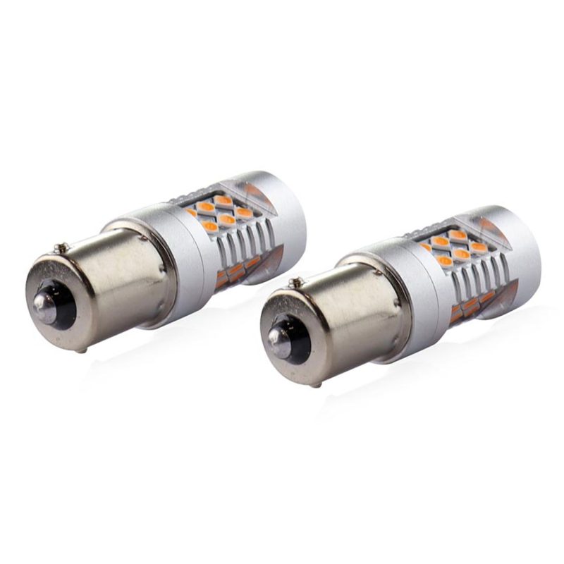 LED žiarovky CANBUS 3030 24SMD 1156 BAU15S PY21W Oranžová 12V/24V – Obrázok 7