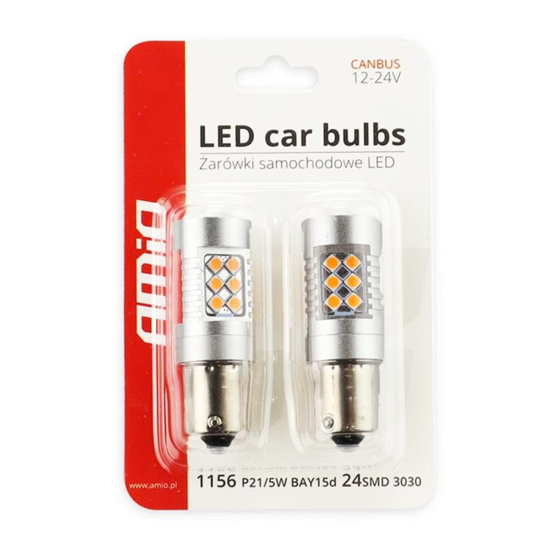 LED žiarovky CANBUS 3030 24SMD 1156 BAU15S PY21W Oranžová 12V/24V – Obrázok 8