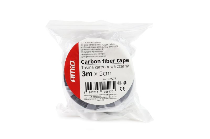 Karbónová ochranná páska čierna 3m x 50mm AMiO-02597 – Obrázok 3
