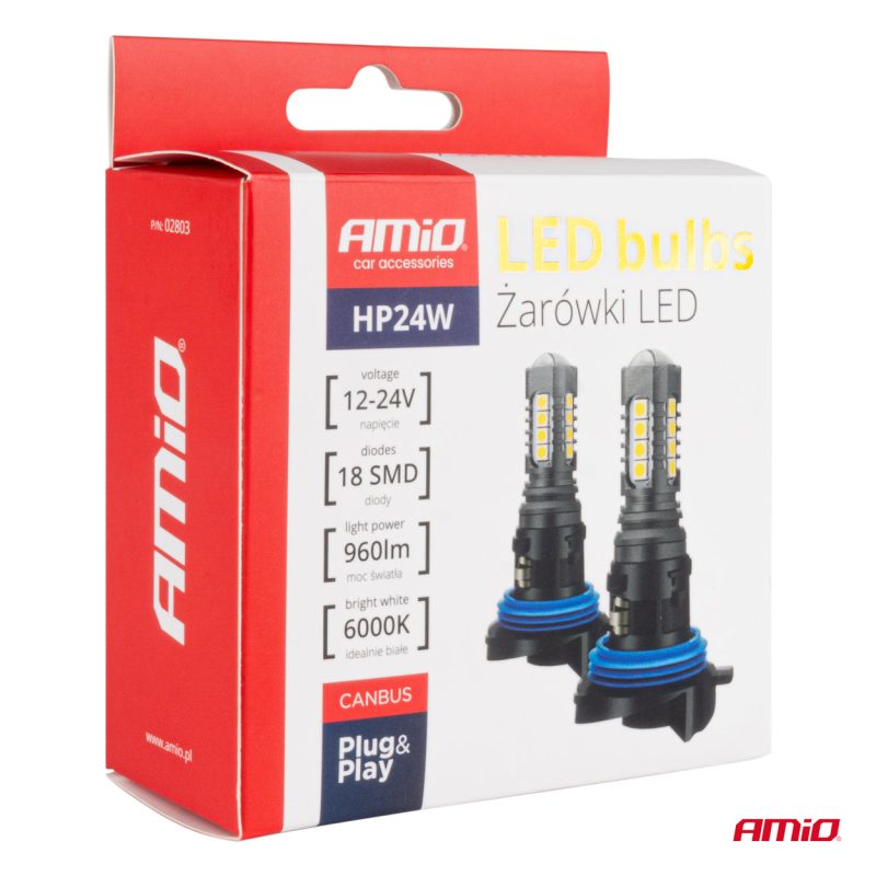 LED žiarovky CANBUS 3030 18SMD HP24W White 12V/24V – Obrázok 6