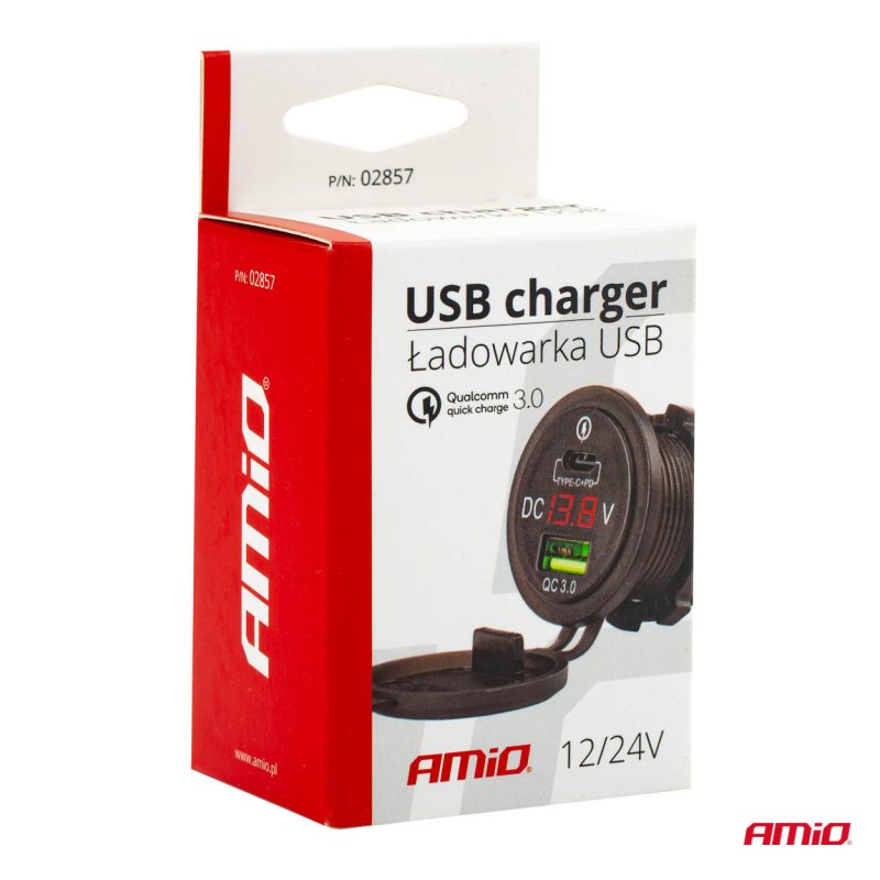 Nabíjačka USB+USB-C 12/24V MOD-07 AMiO-02857 – Obrázok 5