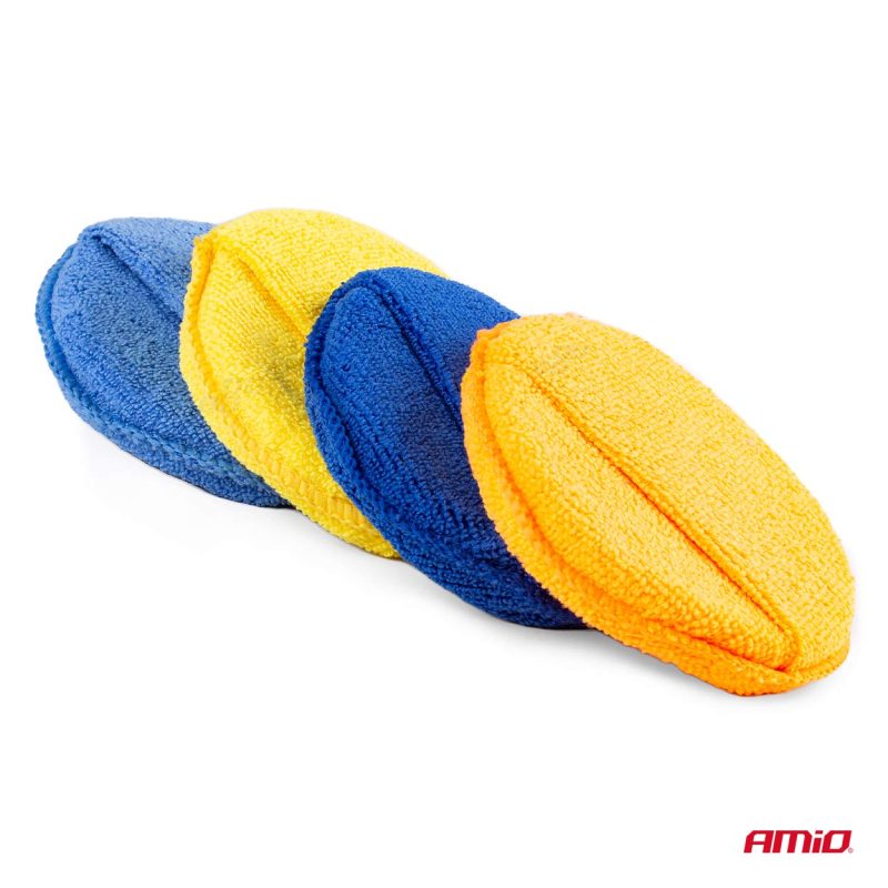 Sada okrúhlych leštidiel z mikrovlákna s vreckom na prsty 4x125 mm AMiO-02905 – Obrázok 2