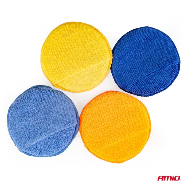 Sada okrúhlych leštidiel z mikrovlákna s vreckom na prsty 4x125 mm AMiO-02905 – Obrázok 3