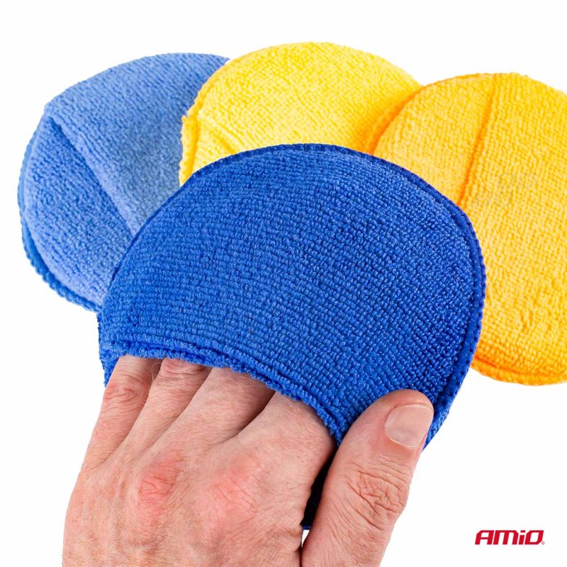 Sada okrúhlych leštidiel z mikrovlákna s vreckom na prsty 4x125 mm AMiO-02905 – Obrázok 4