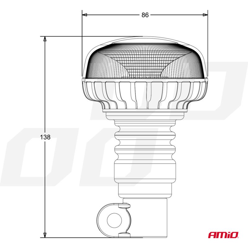 Výstražný maják W21pl tyčový Flexi R65 R10 18LED 12 / 24V IP56 – Obrázok 6
