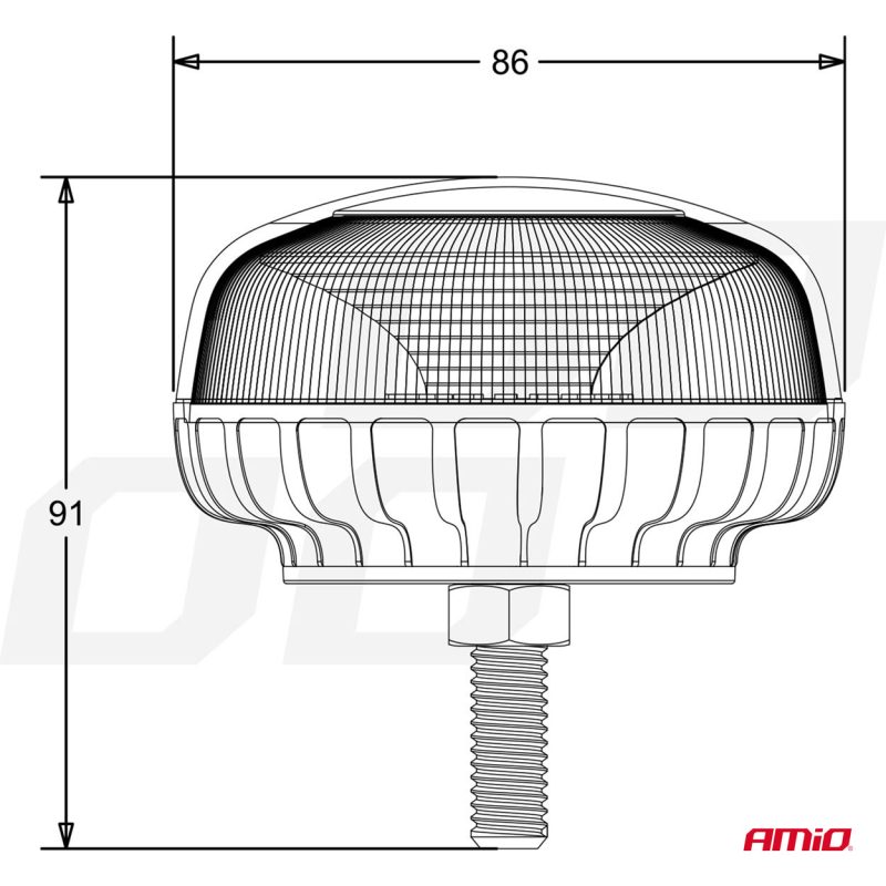 Výstražný maják W21sb na skrutke R65 R10 18LED 12/24V IP56 – Obrázok 6