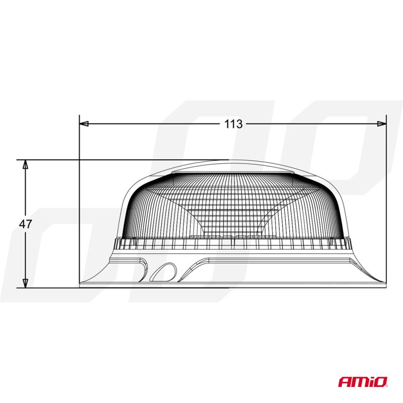 Výstražný maják W213bl 3 skrutky R65 R10 18LED 12/24V IP56 – Obrázok 7