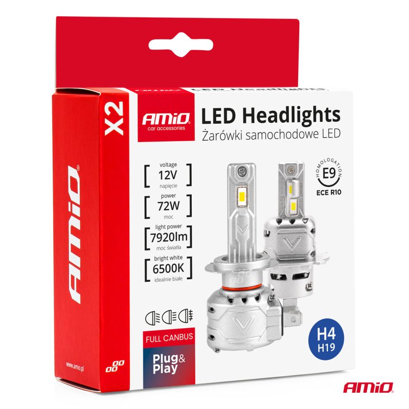 LED žiarovky hlavného svietenia H4/H19 X2 Series AMiO – Obrázok 4