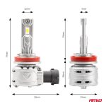 LED žiarovky hlavného svietenia H8/H9/H11/H16 X2 Series AMiO – Obrázok 3