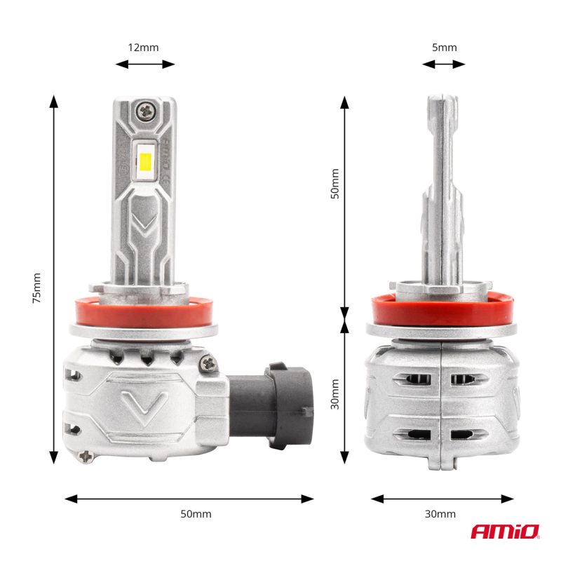 LED žiarovky hlavného svietenia H8/H9/H11/H16 X2 Series AMiO – Obrázok 3